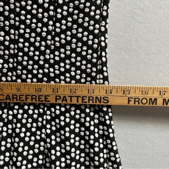 Laura Petite Elegant Black and White Polka Dot Dress Sz 8P - Picture 8 of 8